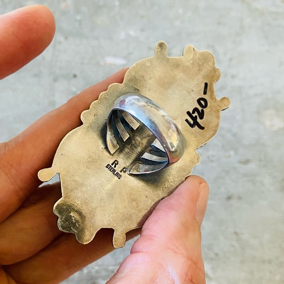 SOLD ♥️ Apache ♥️ Rosella Paxson Sterling Silver & Turquoise Ring - Picture 7 of 14